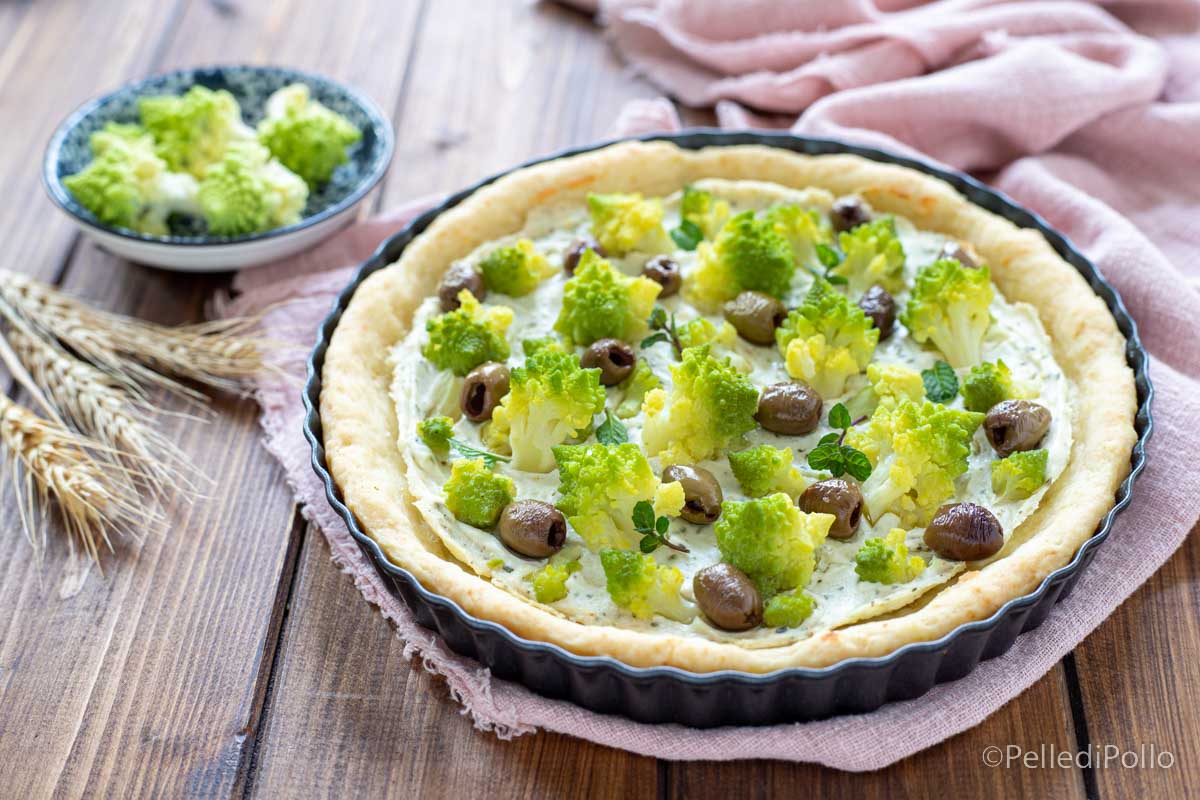 Torta salata con cavolo romano