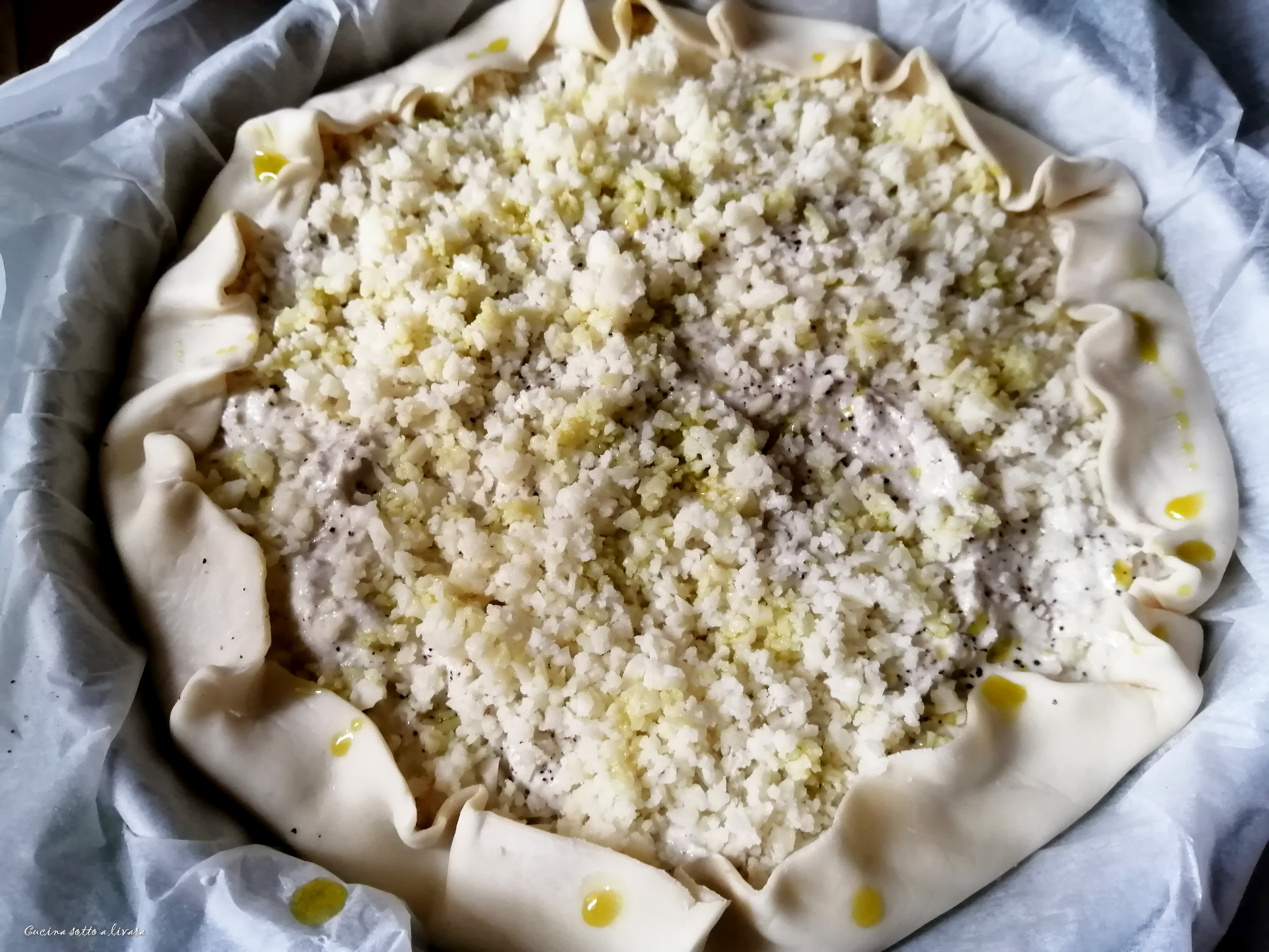 Torta salata con crema di carciofi