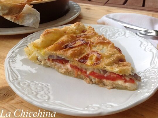 Torta salata con melanzane e asiago