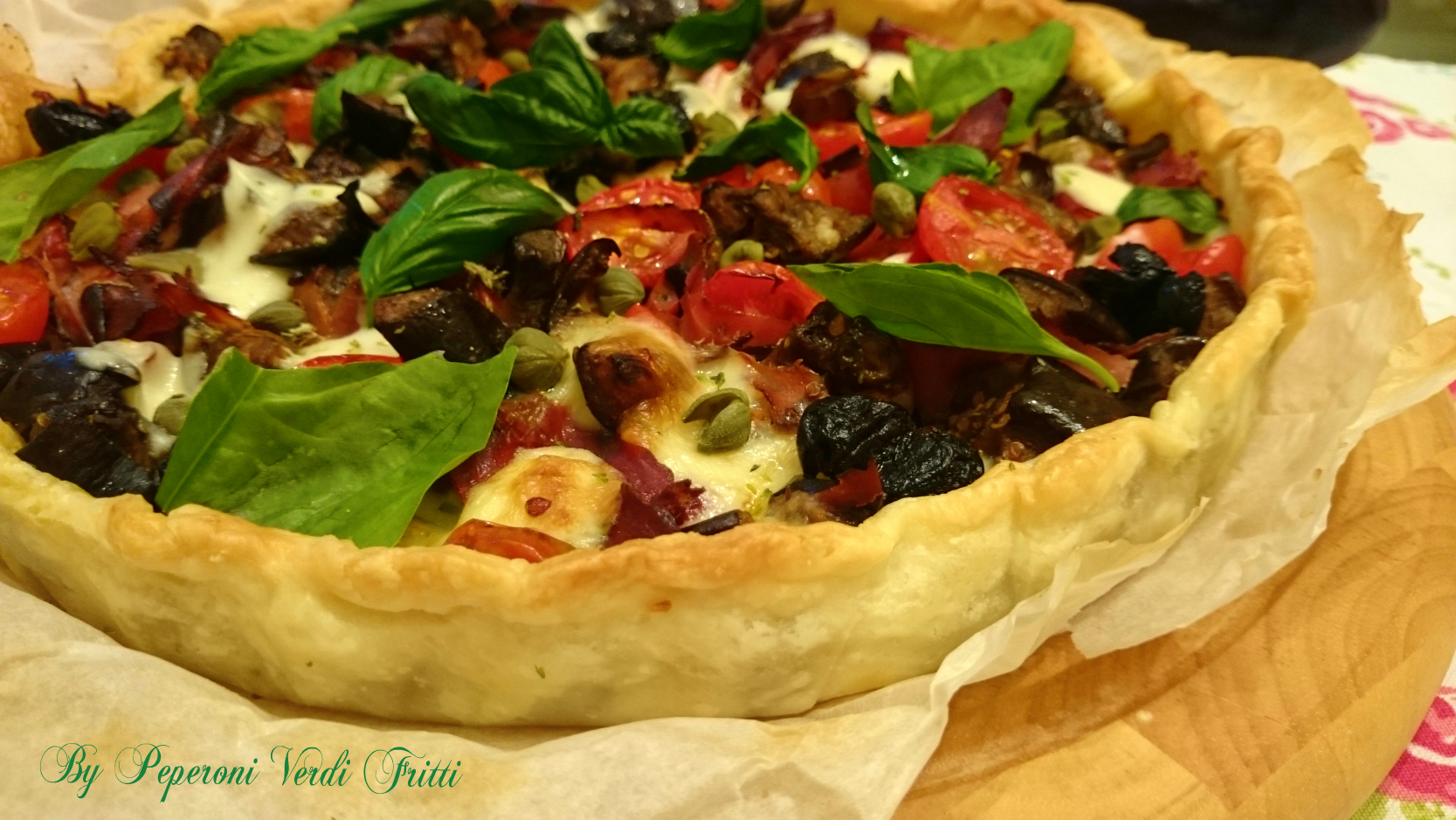 Torta salata con melanzane pachino e speck
