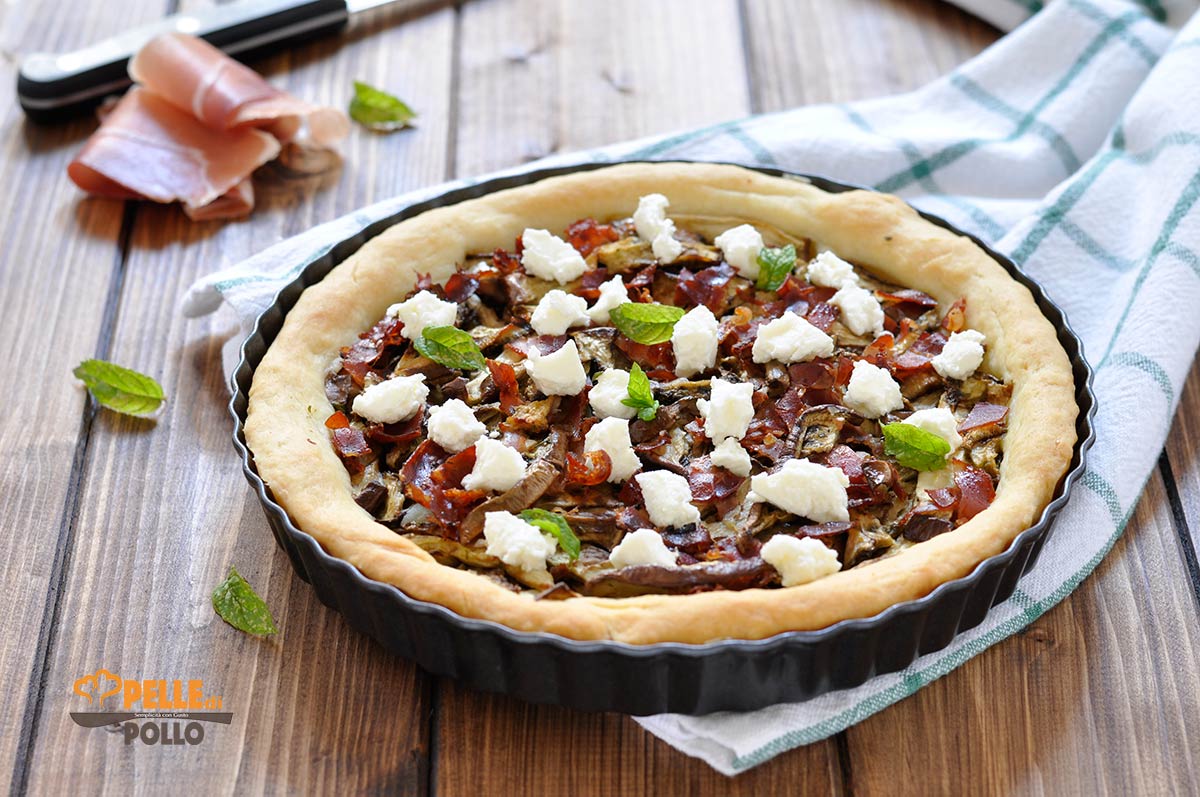 Torta salata con melanzane, speck e robiola