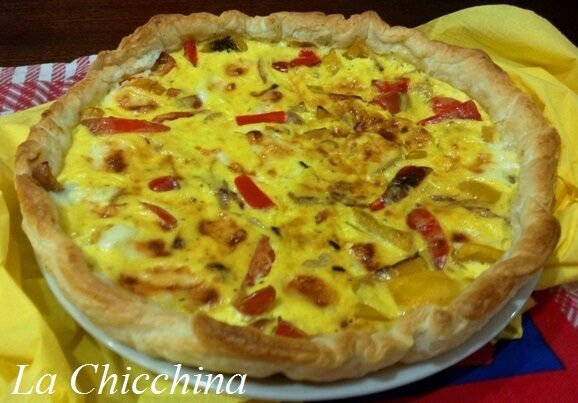 Torta salata con peperoni ed asiago