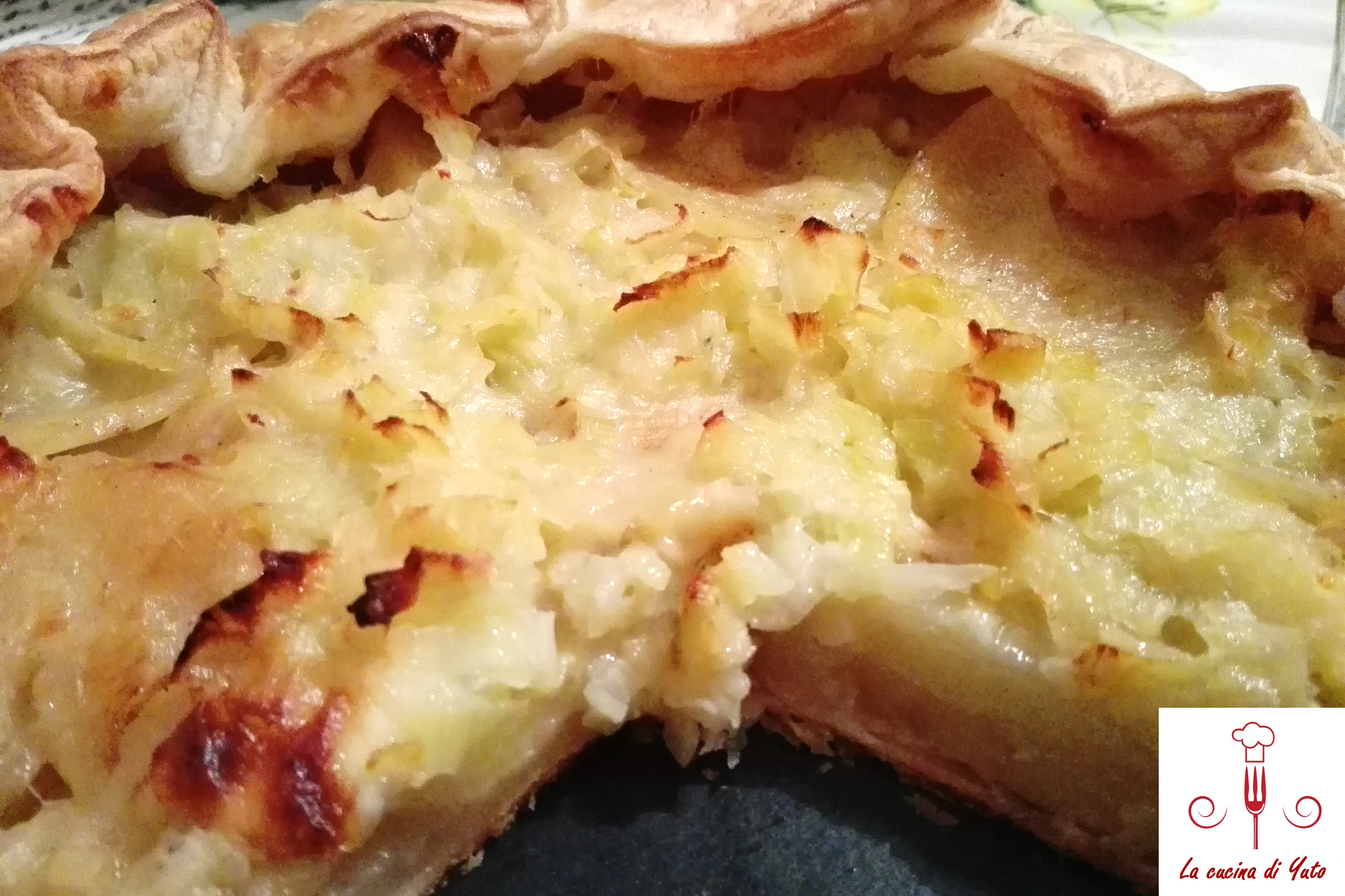 Torta salata con porri e patate