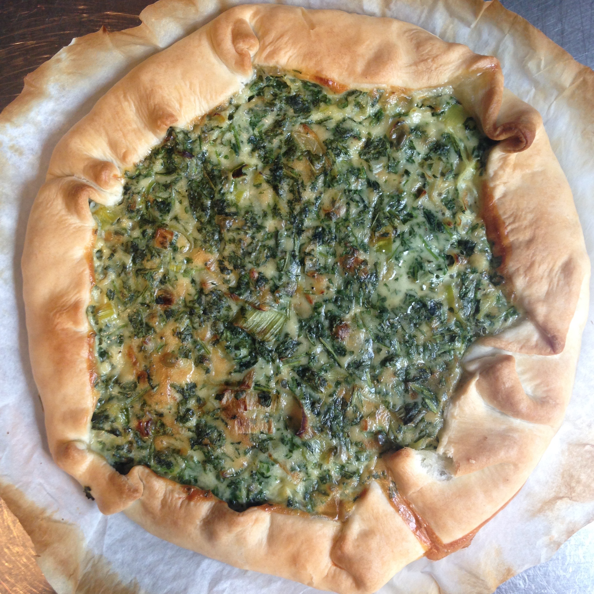 Torta Salata con Porri e Rucola
