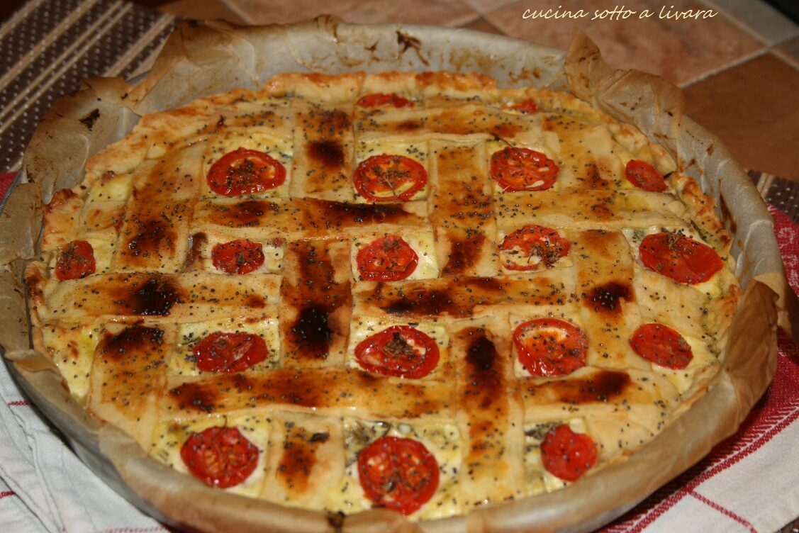 Torta salata con porro e ricotta