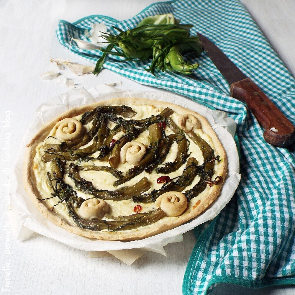 Torta salata con puntarelle e ricotta