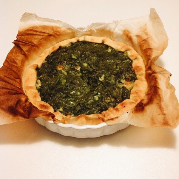 Torta salata con spinaci e yogurt greco