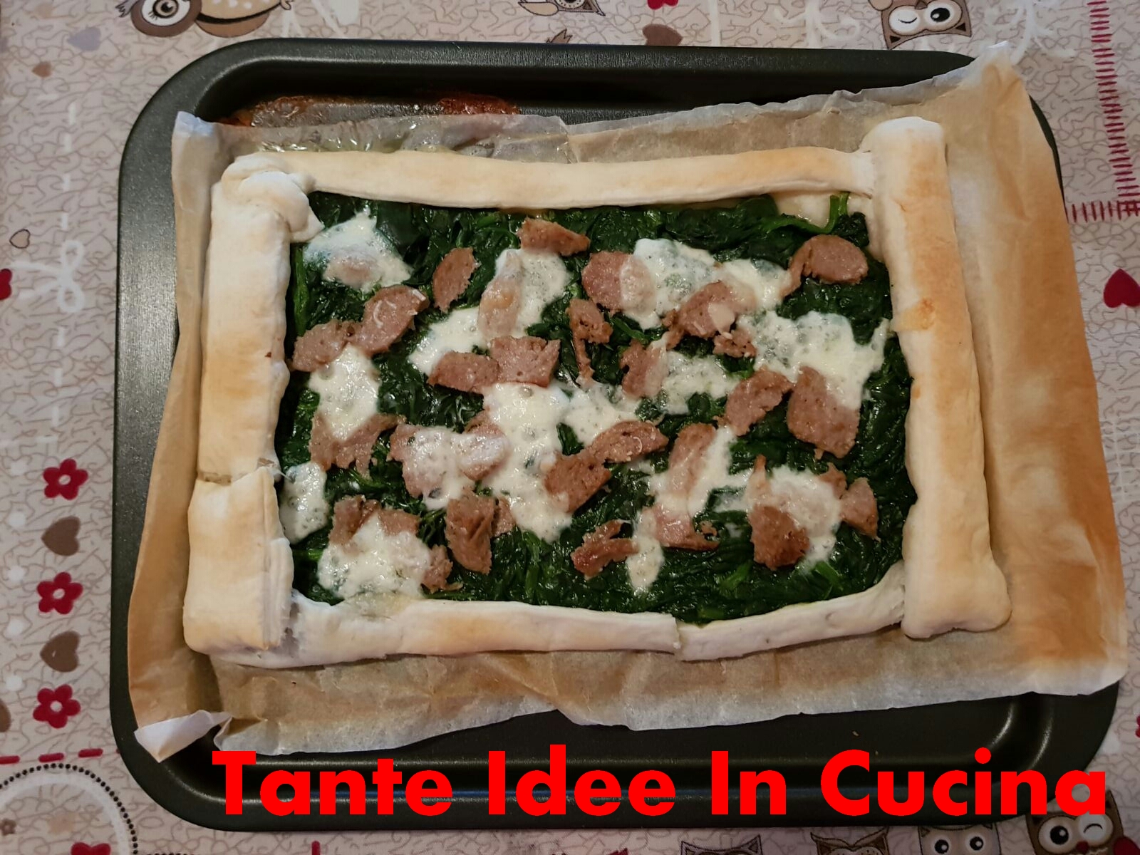 Torta salata con spinaci & salsiccia