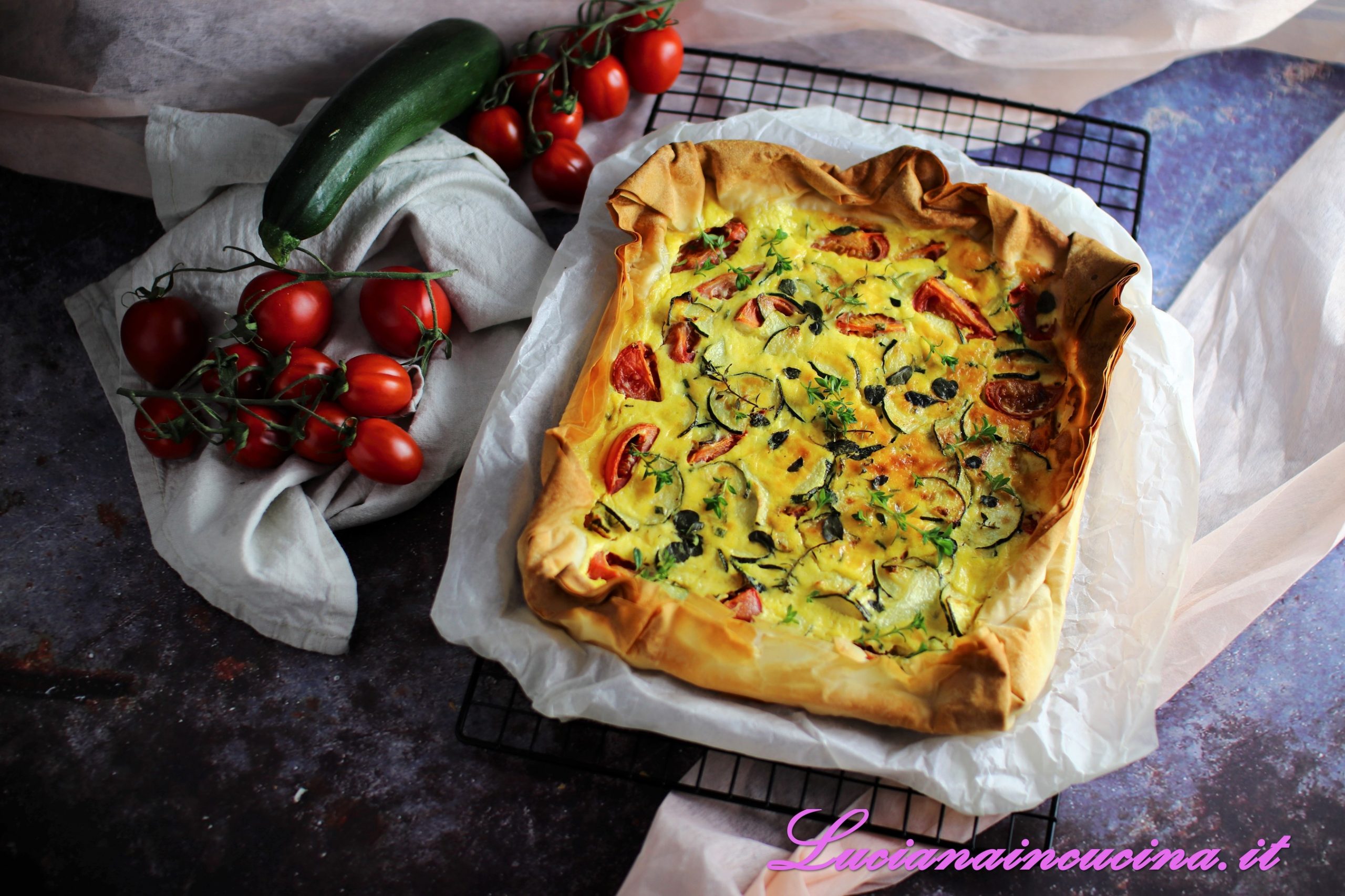Torta salata con verdure e formaggio