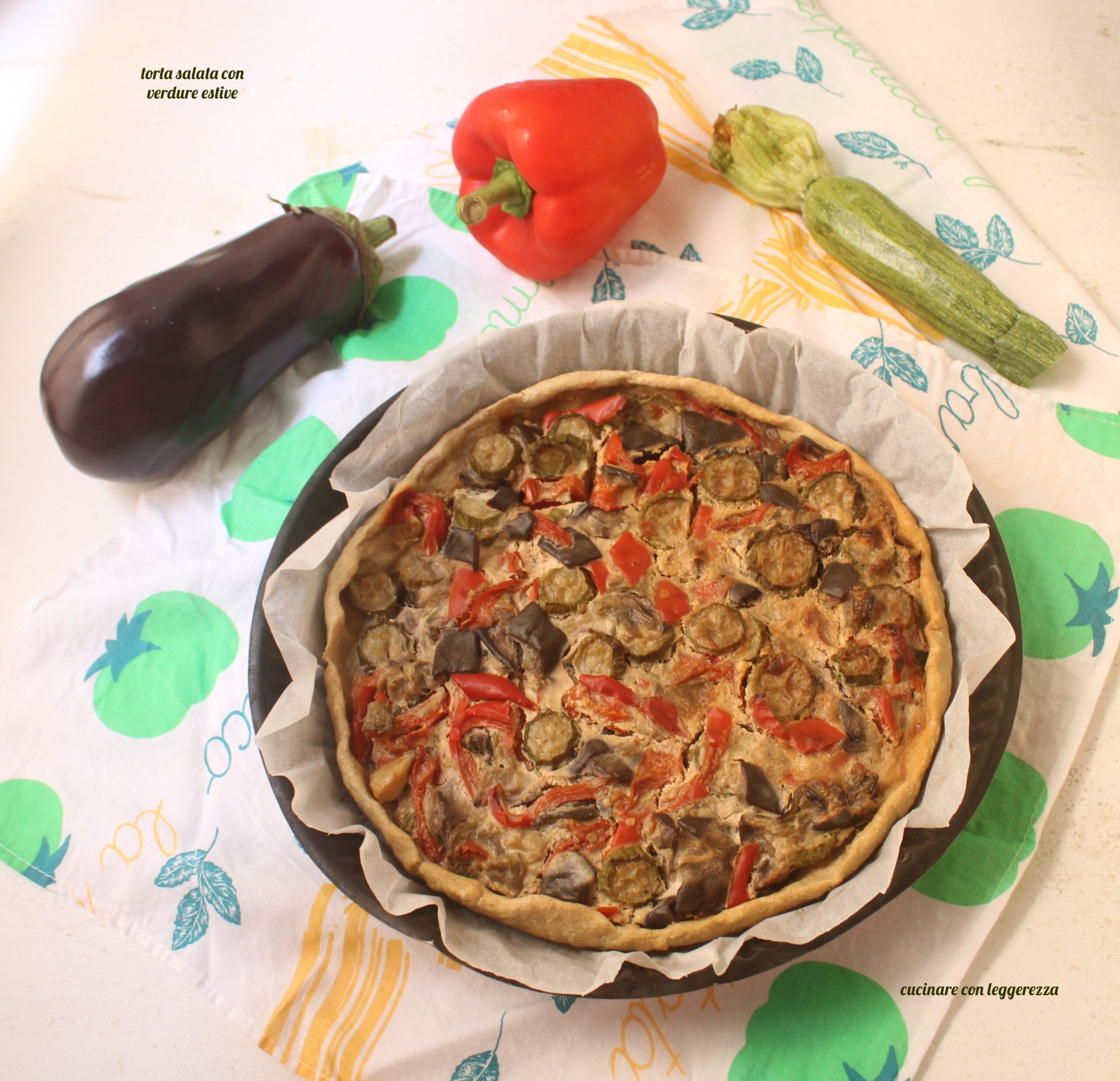 Torta salata con verdure estive