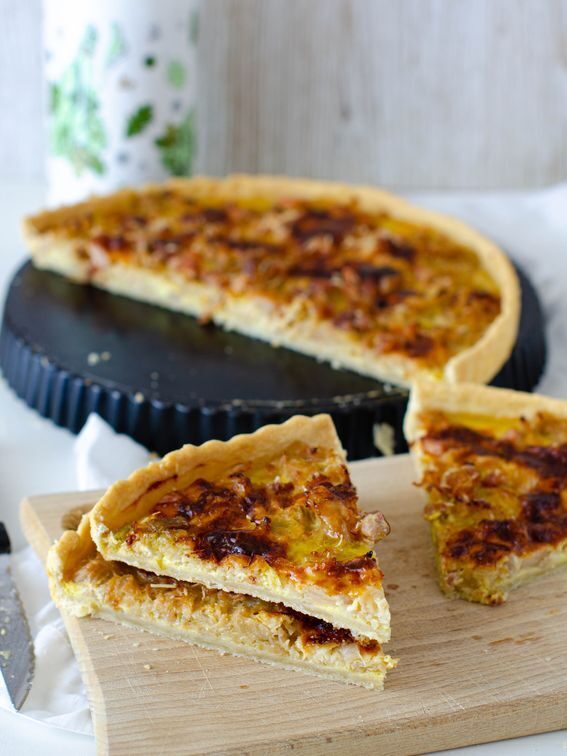 Torta salata con verza prosciutto cotto e stracchino
