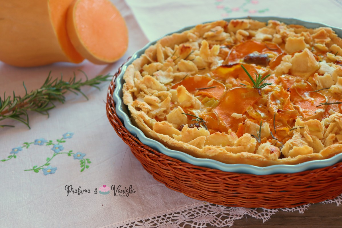 Torta salata con zucca e salsiccia