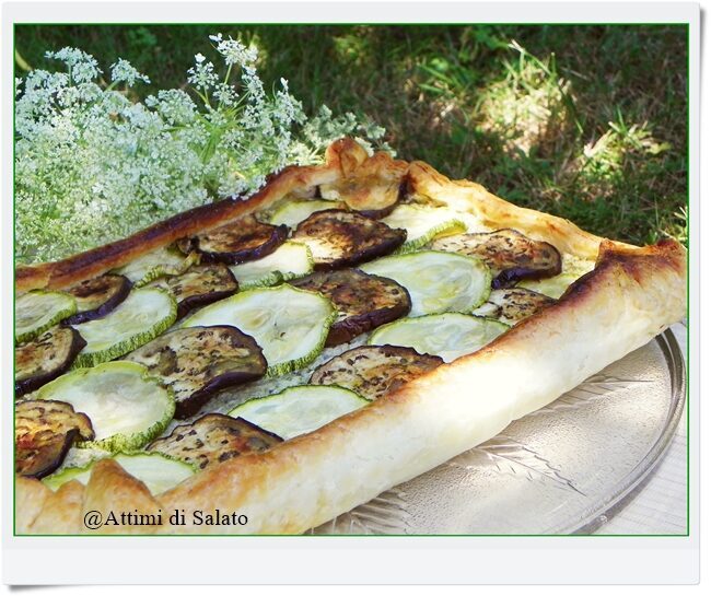 Torta salata con zucchine e melanzane