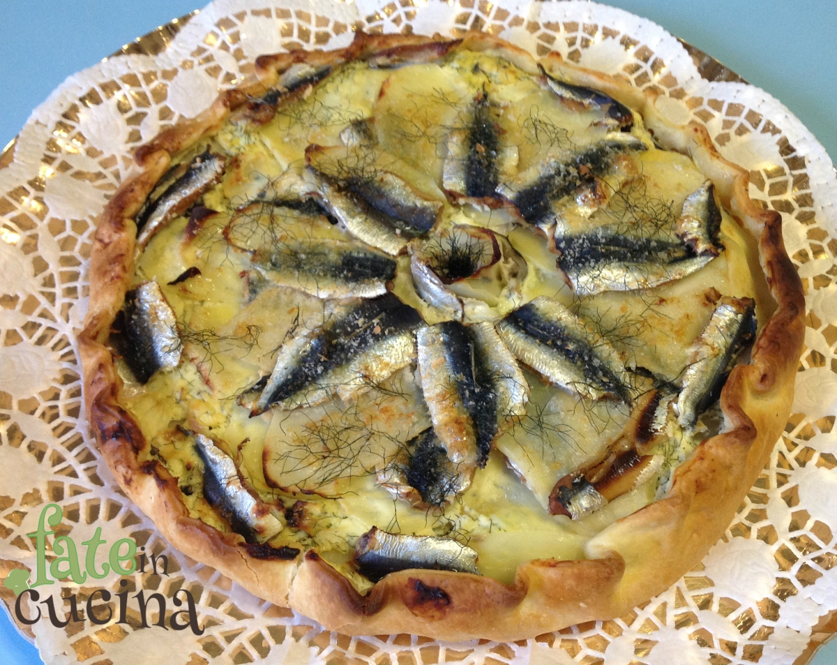 Torta salata di alici e patate