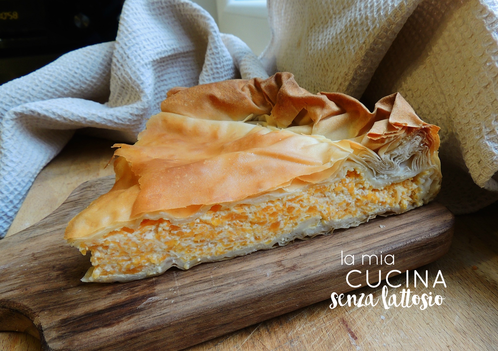 Torta salata di pasta fillo e zucca
