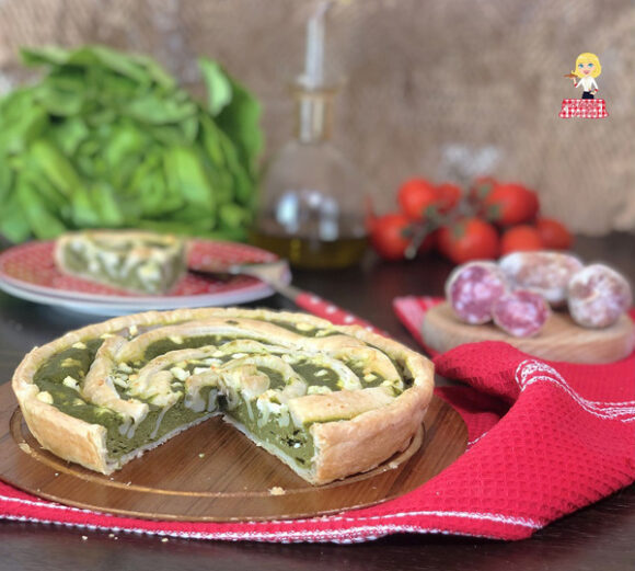 Torta salata fave salame e pecorino