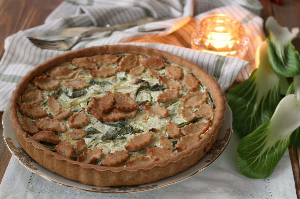 Torta salata pak choi con frolla allo yogurt
