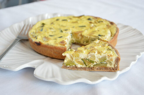 Torta salata ricotta e zucchine con brisè senza burro