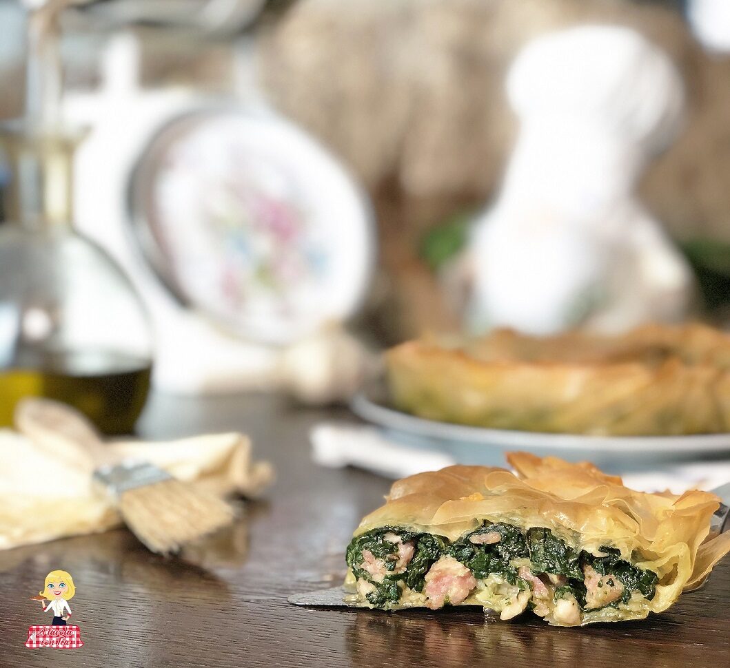Torta salata rustica salsiccia e spinaci