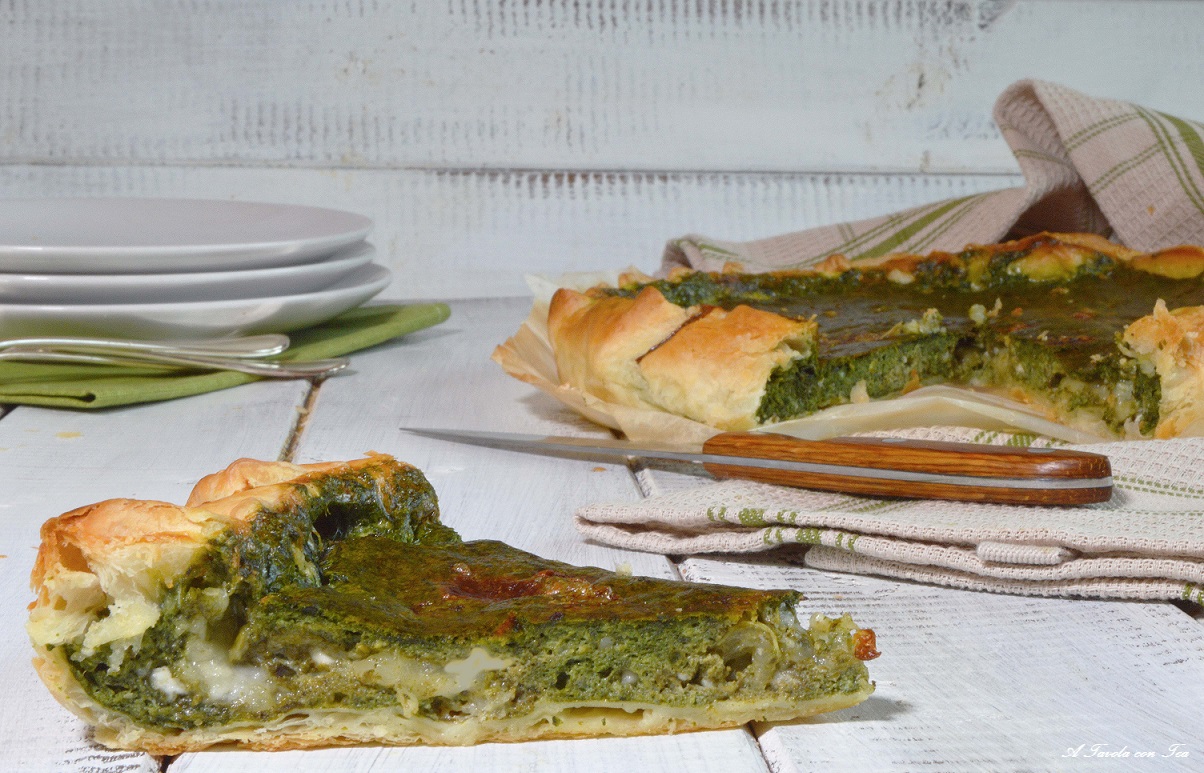Torta salata spinaci e crescenza