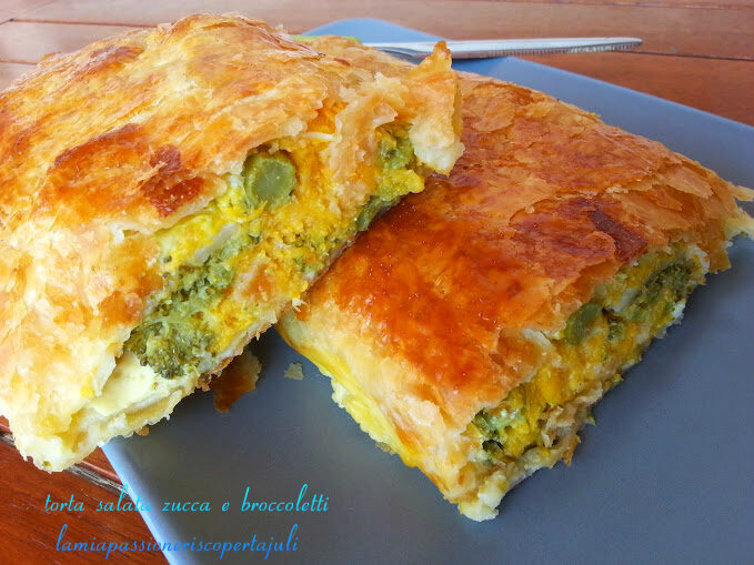 Torta salata zucca e broccoletti