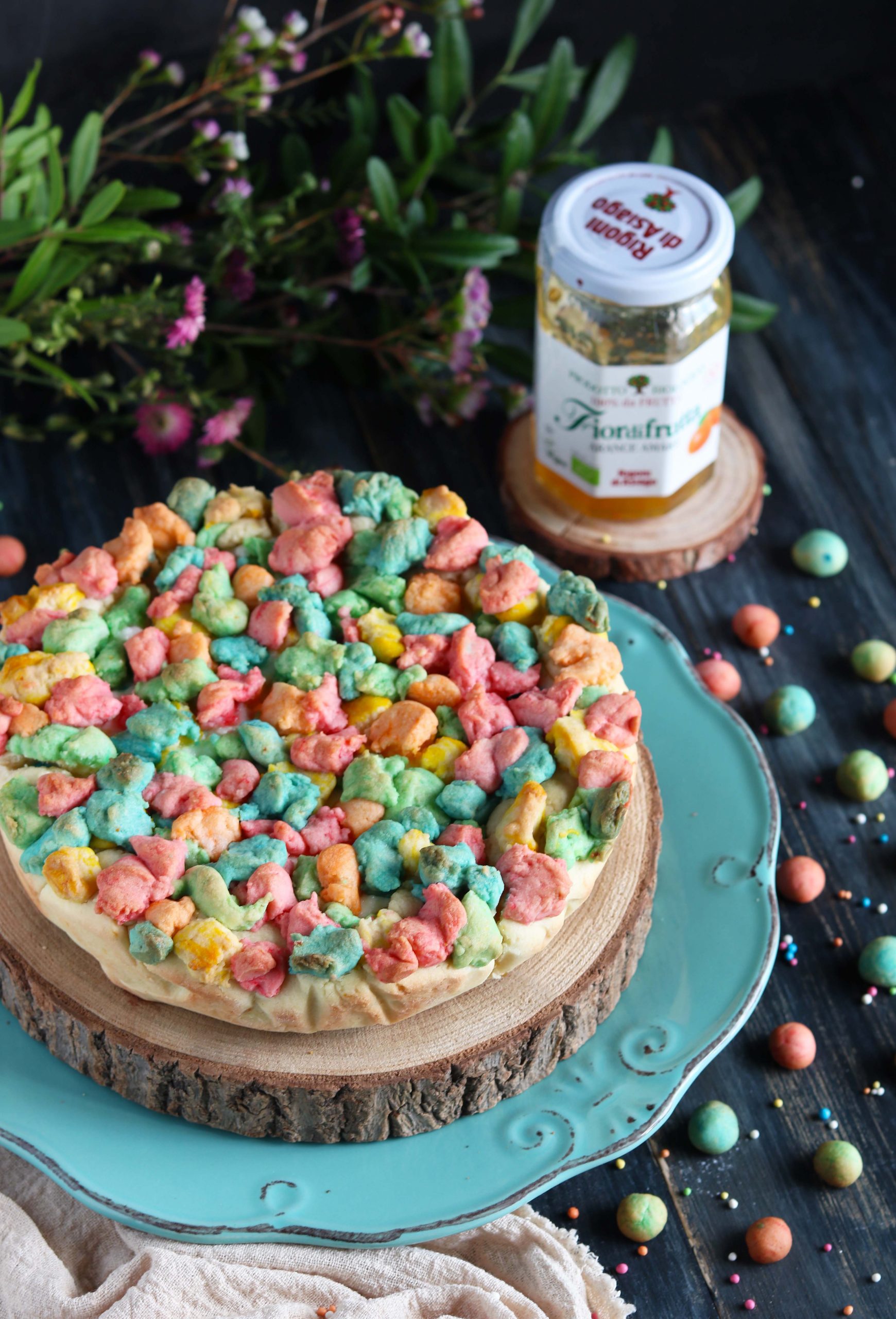 Torta sbrisolona di carnevale con ricotta e confettura di arance