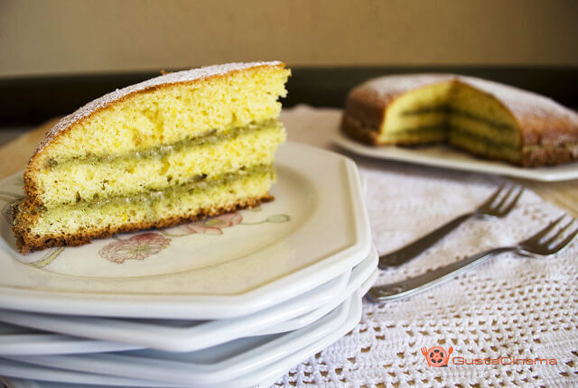 Torta sette vasetti al pistacchio