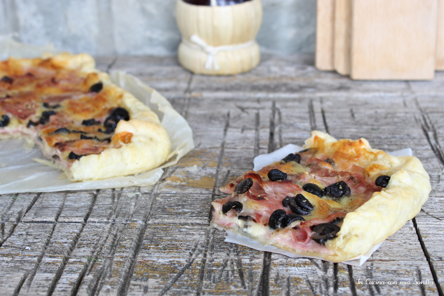 Torta sfogliata olive e prosciutto cotto