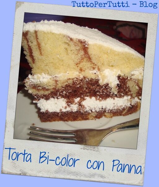 Torta soffice bi-color con panna