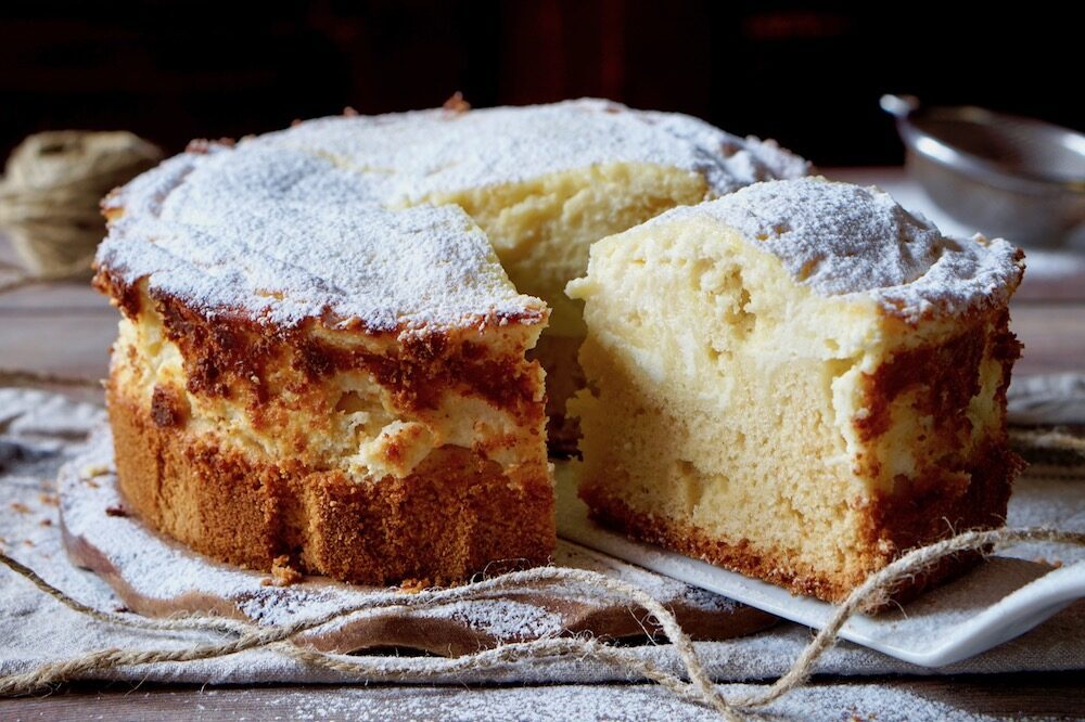 Torta soffice con cuore di ricotta