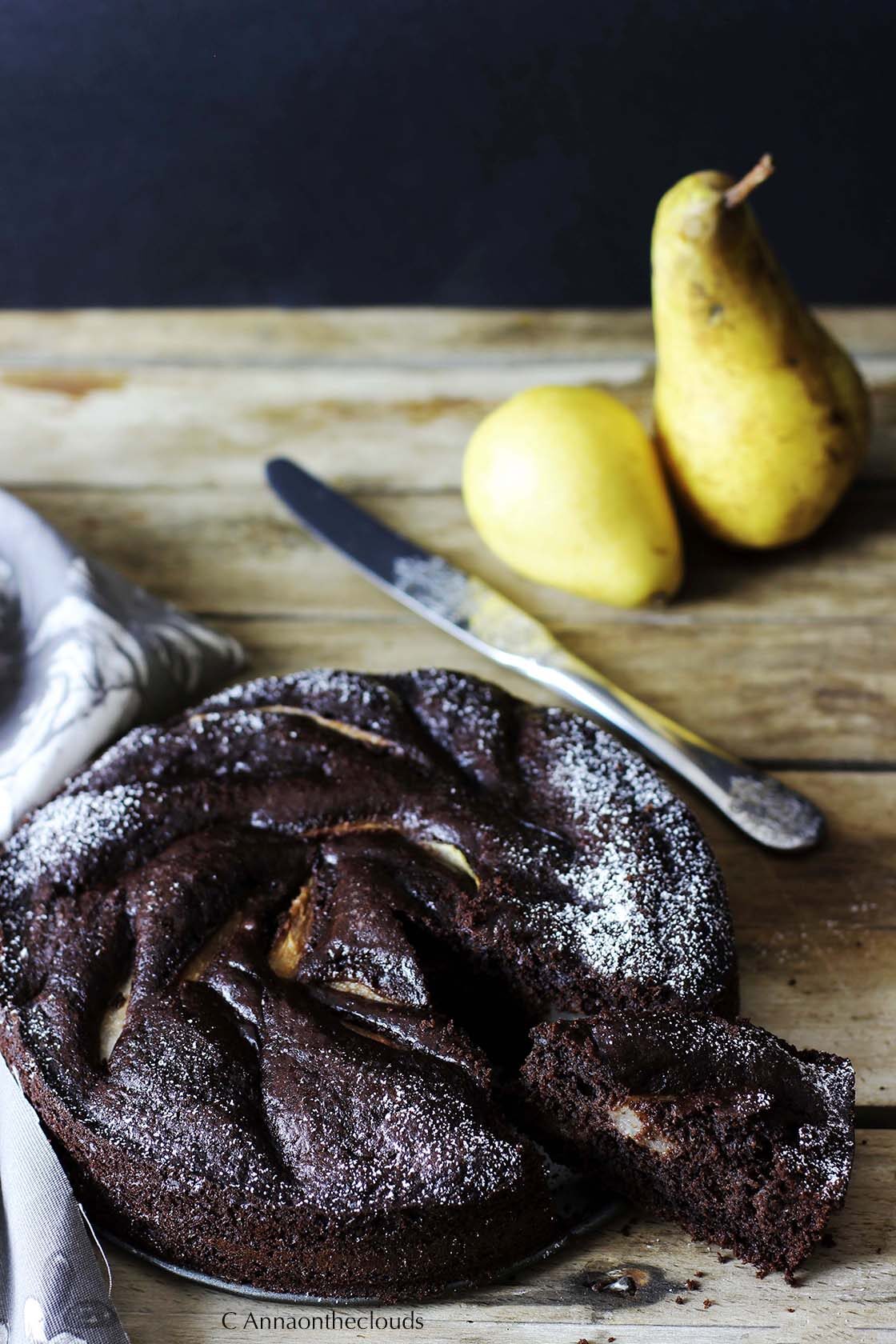 Torta soffice pere e cioccolato (senza burro e latte)
