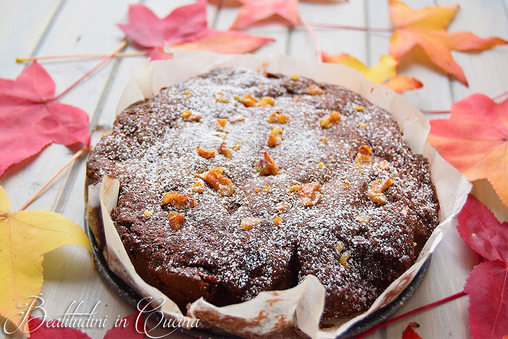 Torta tenerina pere e noci