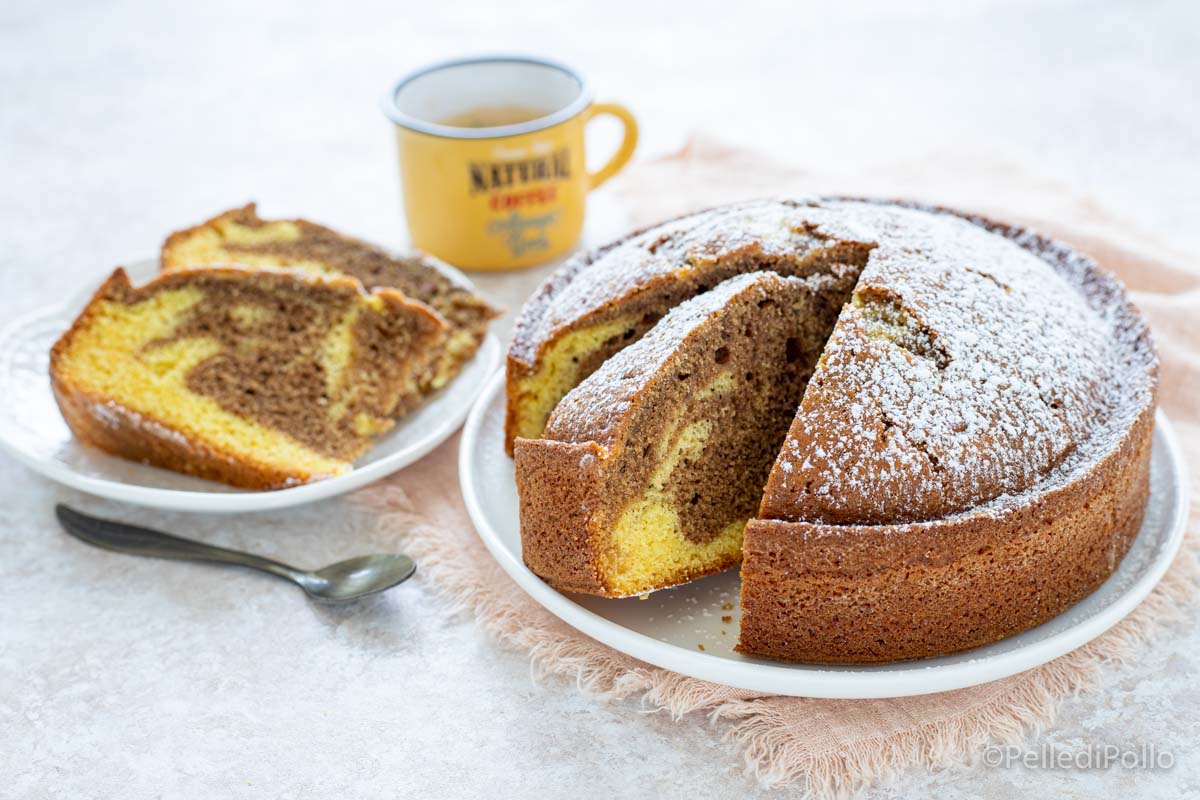 Torta variegata panna e caffè