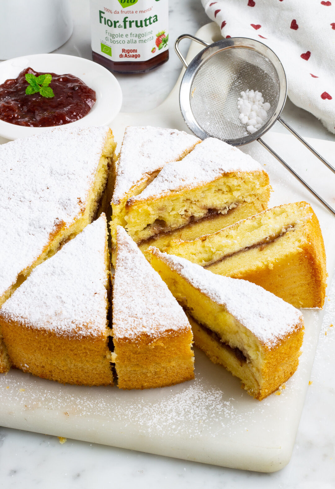 Torta versata con fiordifrutta