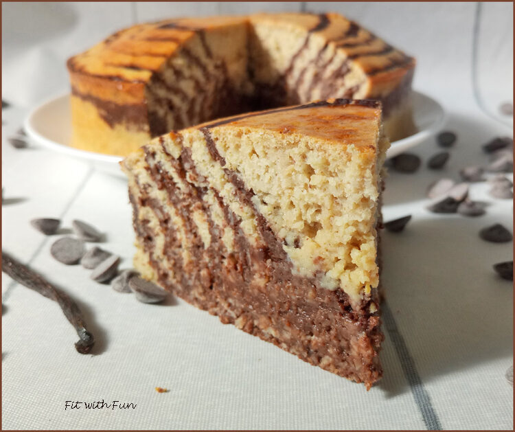 Torta zebrata cacao e vaniglia proteica