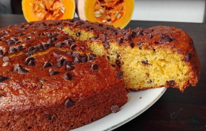 Torta zucca ricotta e cioccolato