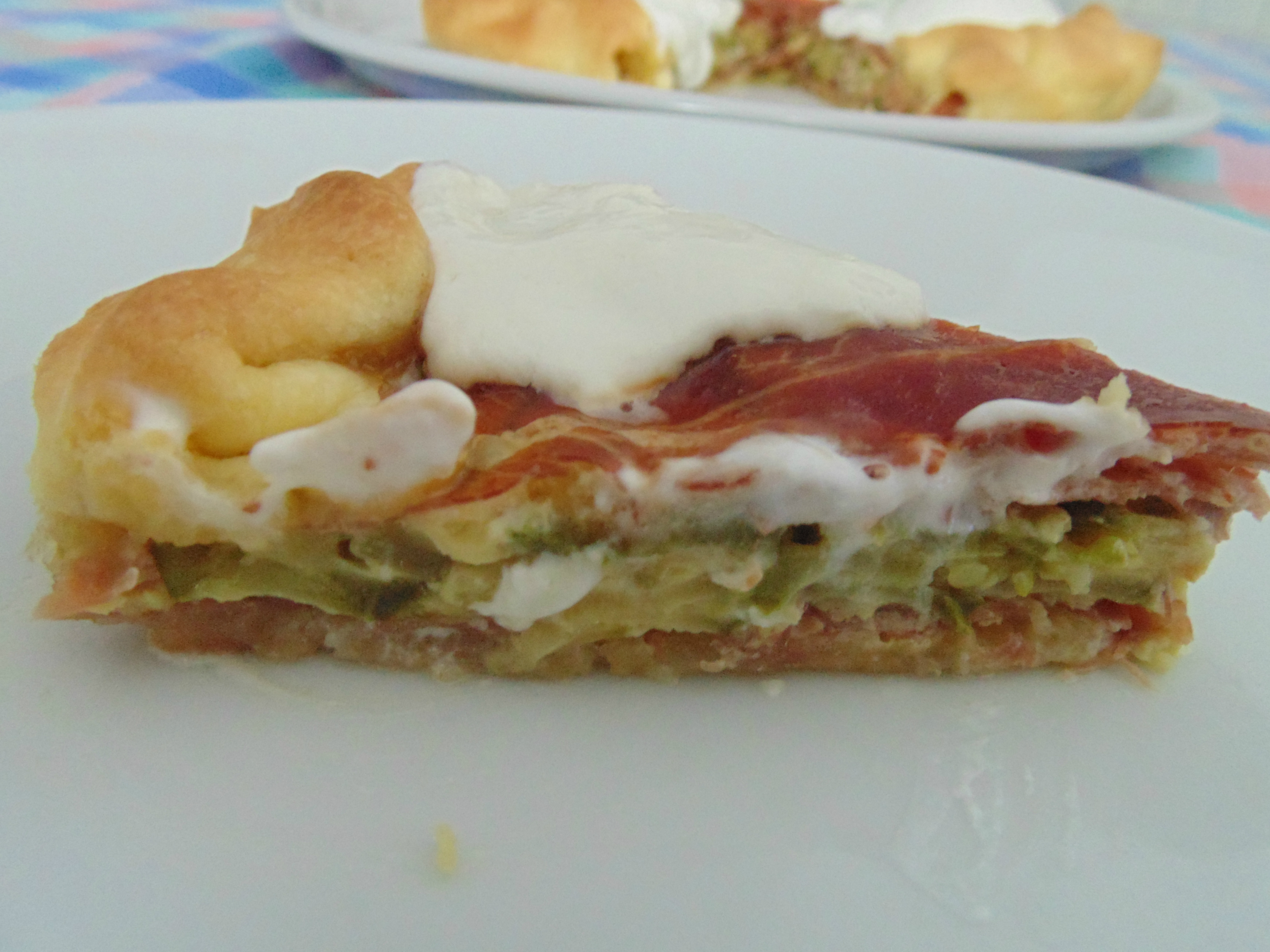 Torta zucchine burrata e prosciutto crudo