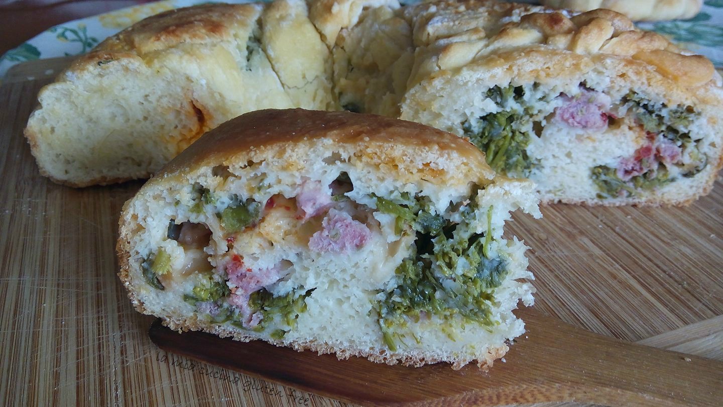 Tortano broccoli e salsiccia senza glutine