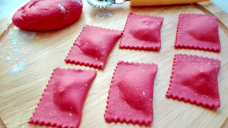 Tortelli di barbabietola al gorgonzola