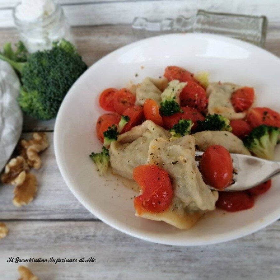 Tortelli integrali ai broccoli e noci