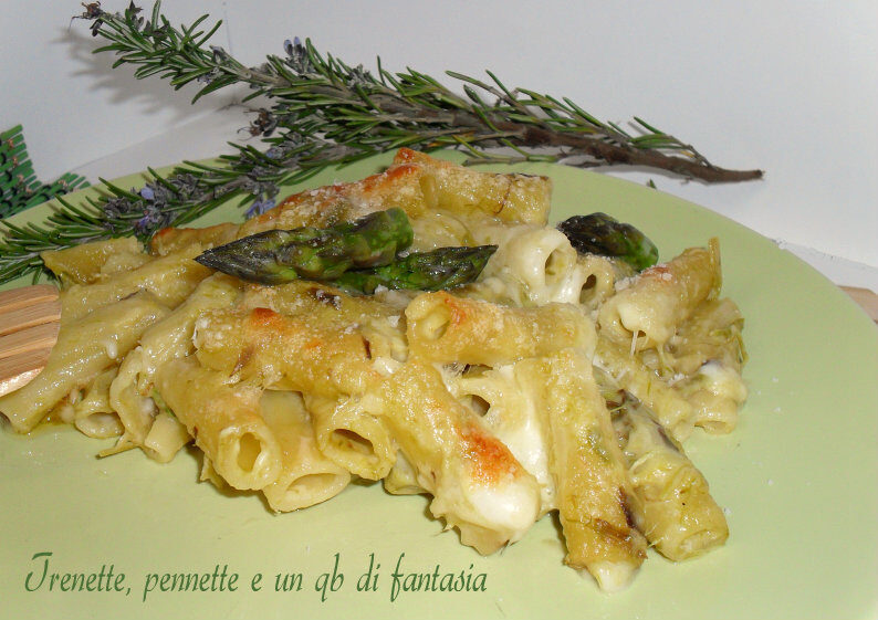 Tortiglioni al forno con asparagi