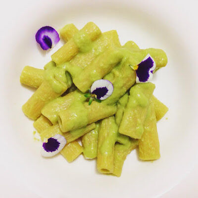 Tortiglioni al pesto di fave