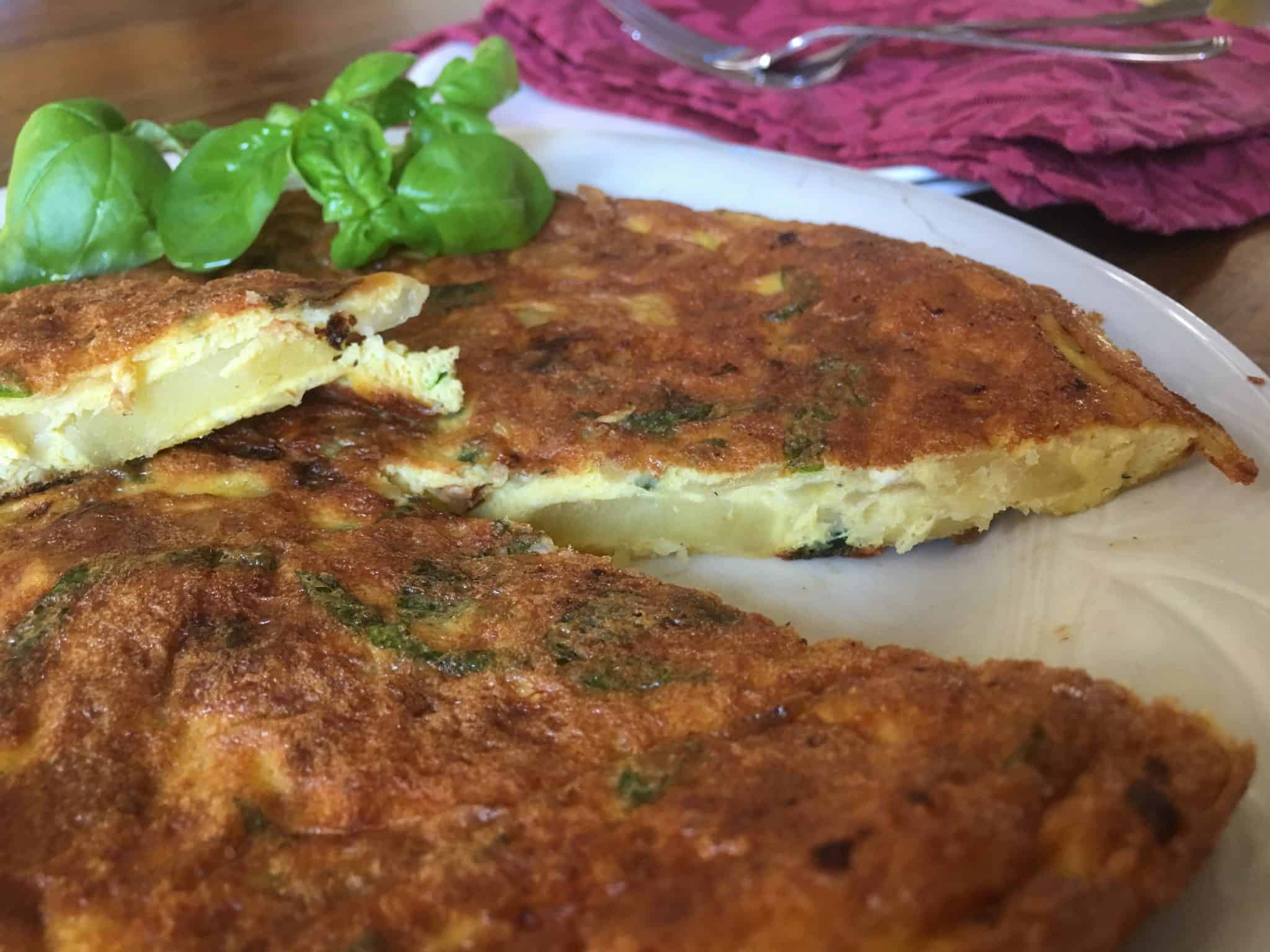Tortilla di patate al basilico