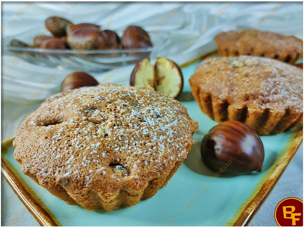 Tortine con castagne e cioccolato
