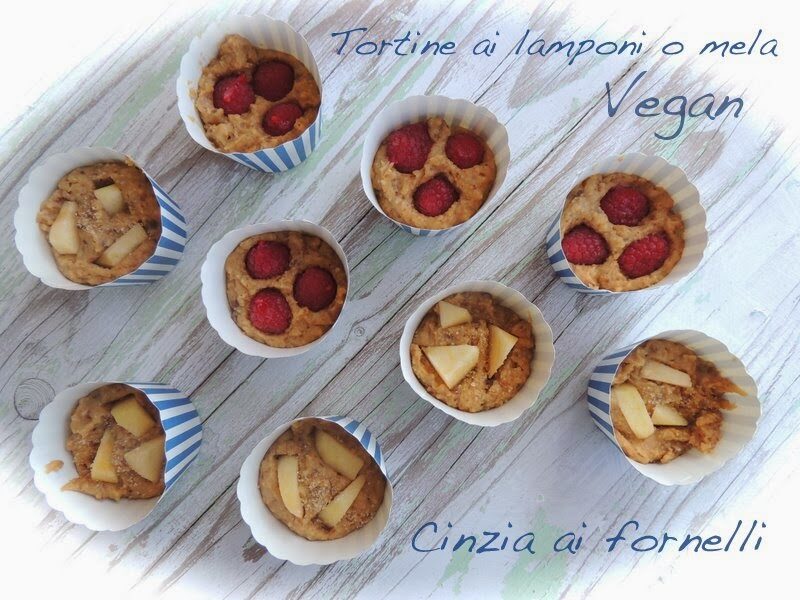 Tortine di mela o lamponi vegan