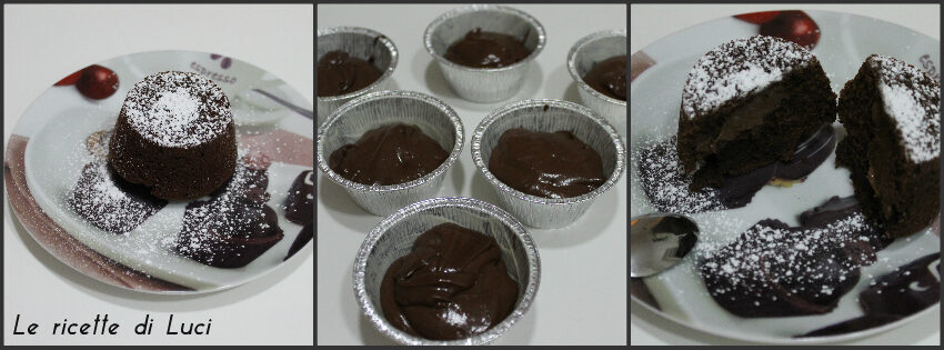 Tortini al cioccolato con cuore di nutella