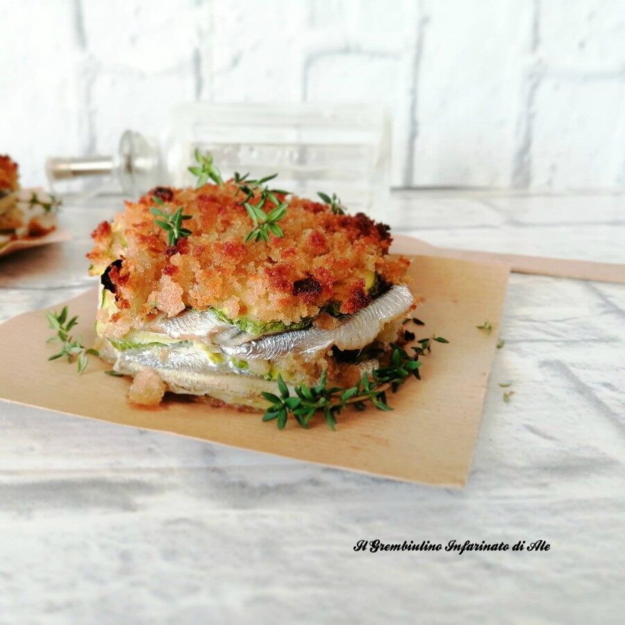 Tortini alle alici con crumble di pane