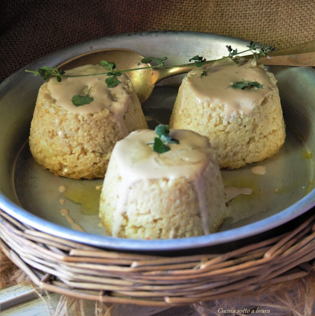 Tortini di miglio , funghi e pecorino toscano