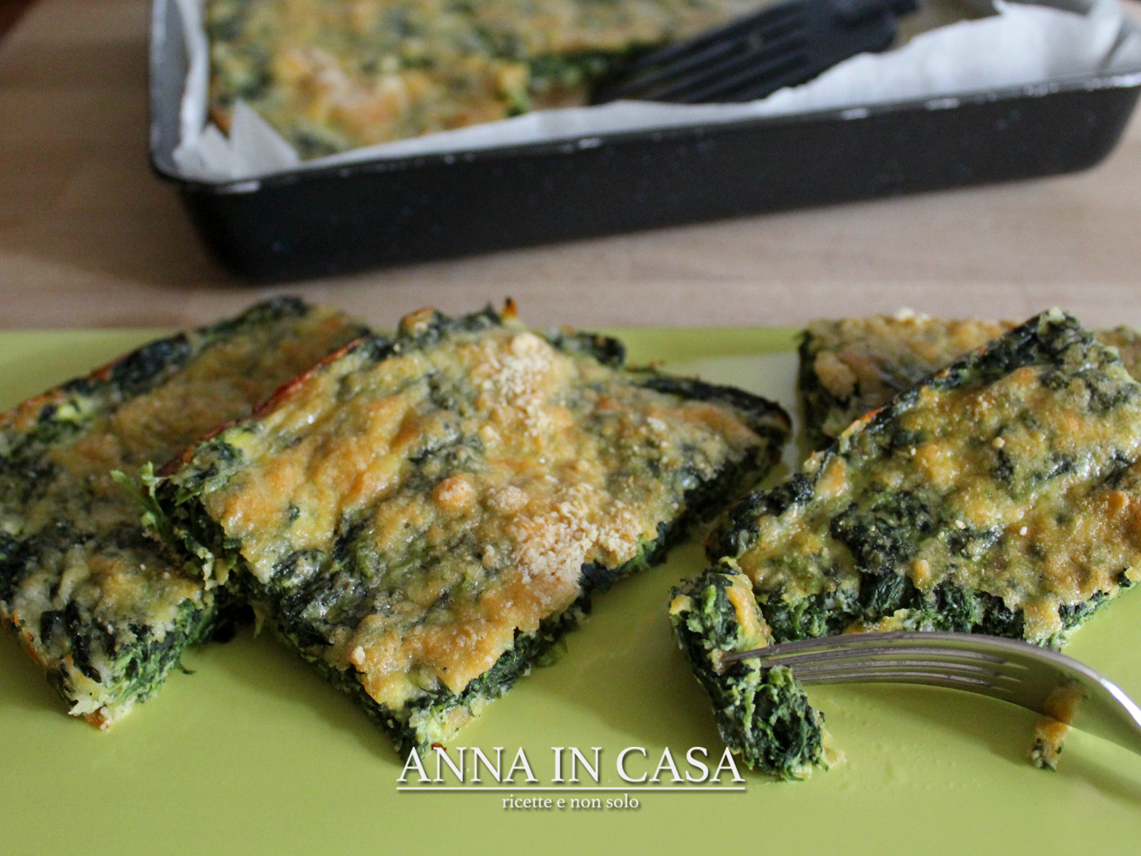 Tortino basso di spinaci al forno