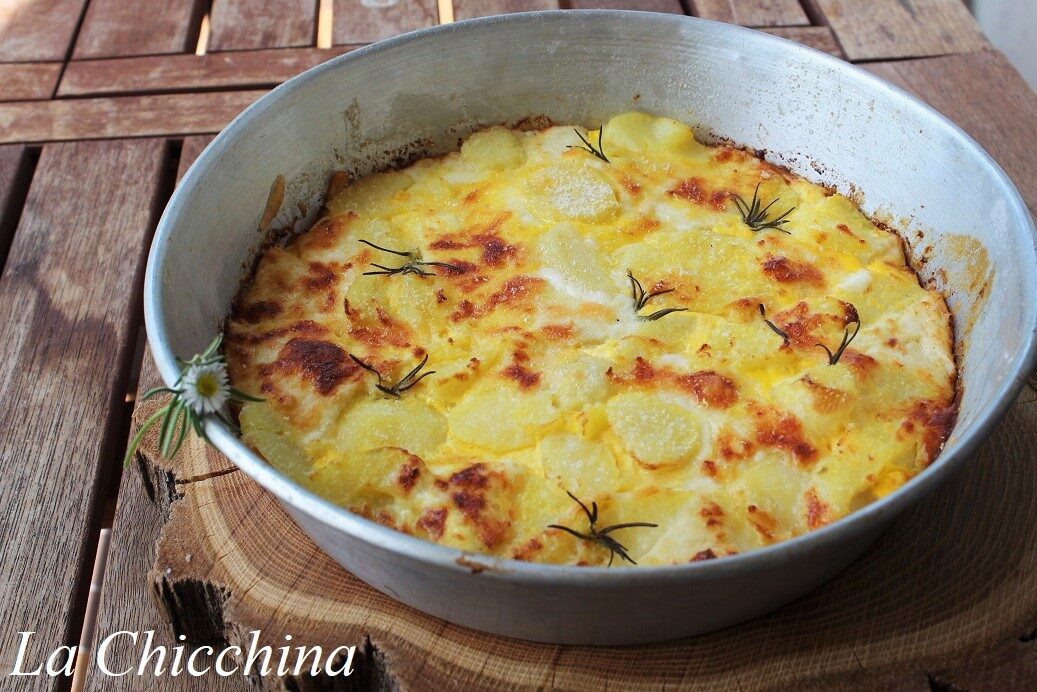 Tortino con patate e provolone